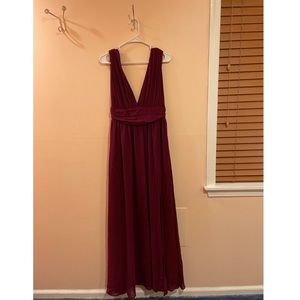 Maroon Formal Maxi Dress